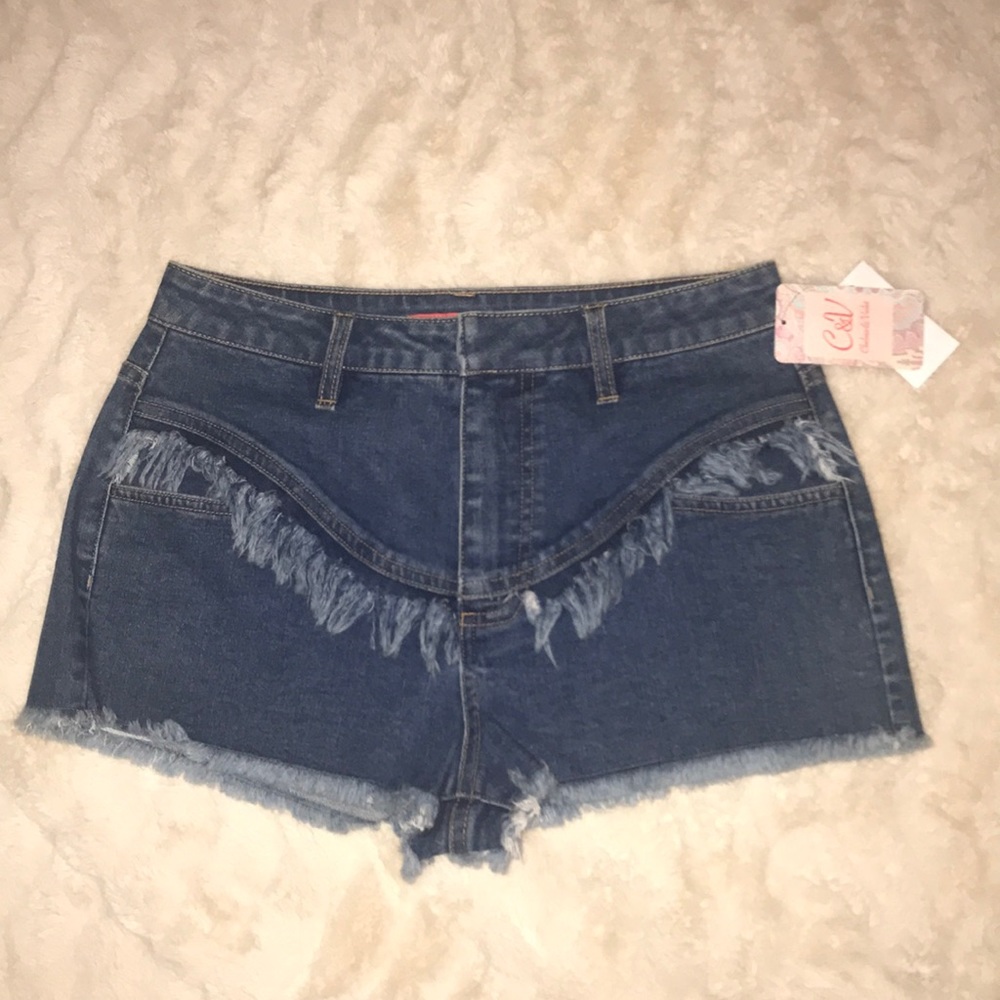 Chelsea and Violet blue denim shorts frayed sz 27